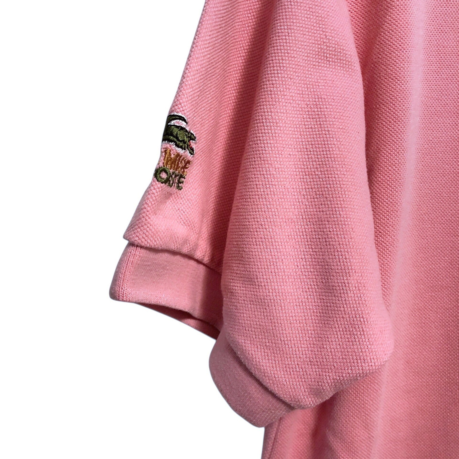 Men's Lacoste Solid Pink Collared Button Short Sl… - image 4