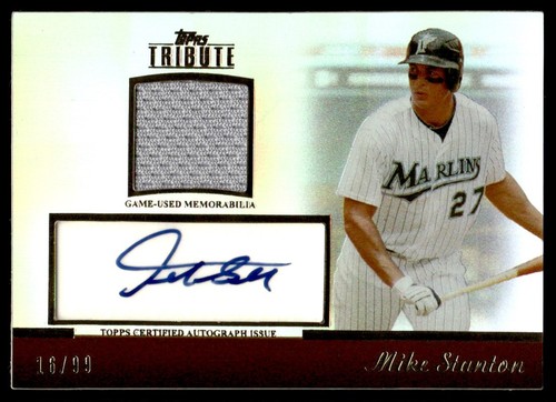 2011 Topps Tribute Mike/Giancarlo Stanton Game-Used Patch Auto /99
