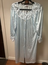 VTG 60's GILEAD SOFT BLUE W/ LACE TRIM NYLON SHORT ROBE SZ XL
