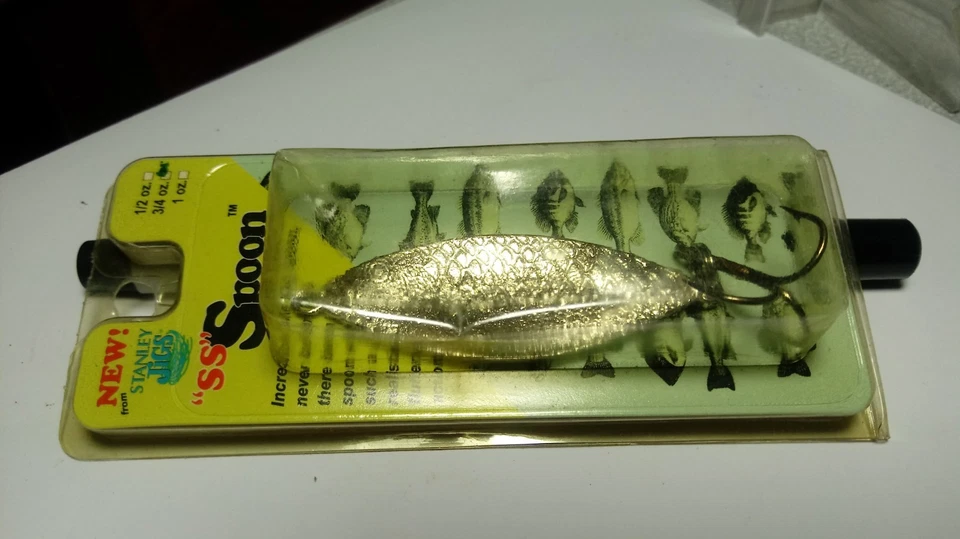 STANLEY JIGS CO. =DE COLECCIÓN==RARO=="CUCHARA SS", 3/4 OZ, PLATA, NUEVO EN PAQUETE SIN ABRIR. Foto 3 de 4