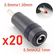 20pcs DC Laptop Power Connector 5.5mmx2.1mm Female to 3.5mmx1.35mm Male Adapter