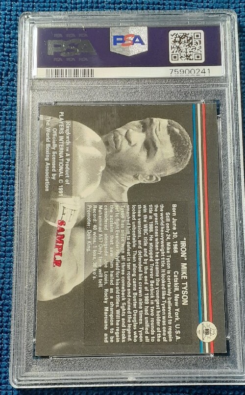 1991 Players International Mike Tyson PSA 8 NmMt "Rare" Ringlords Sample POP 203 view 3