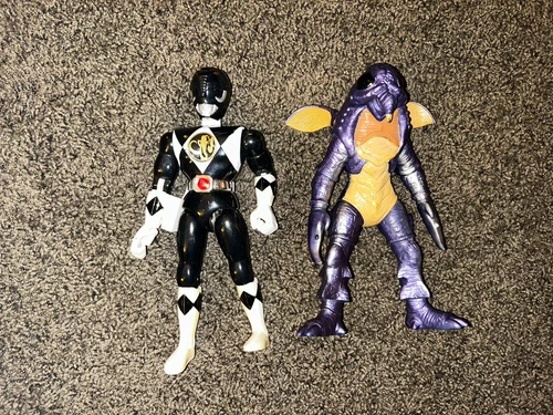 Guitardo & Black Ranger 1993 Mighty Morphin POWER RANGERS Figure Lot 2 Vtg 90s