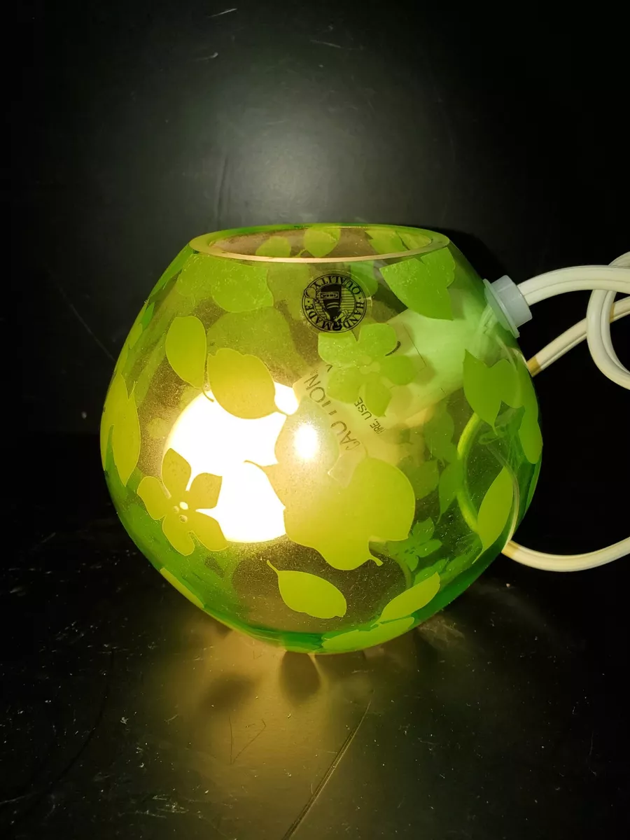 IKEA Knubbig. Vintage Green Accent Light With Flowers Birds Size 4.5 diameter