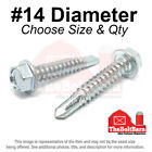 #14 Hex Washer Head Self Drilling Sheet Metal Screws Zinc (Pick Length & Qty)