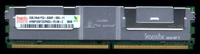 2 Gbyte PC2 2Rx8 PC2-5300F-555-11 registered ECC Hynix memory.