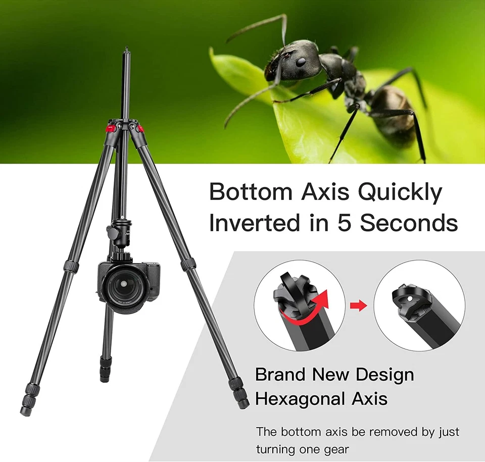 Pro Camera Tripod Stand Carbon Fiber Tripod for DSLR Camera Photography Studio - Image 3 of 4