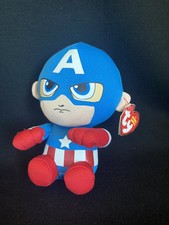 Captain America Ty Beanie Boos Plush Stuffed Animal Figure Small 6” P7 for sale online