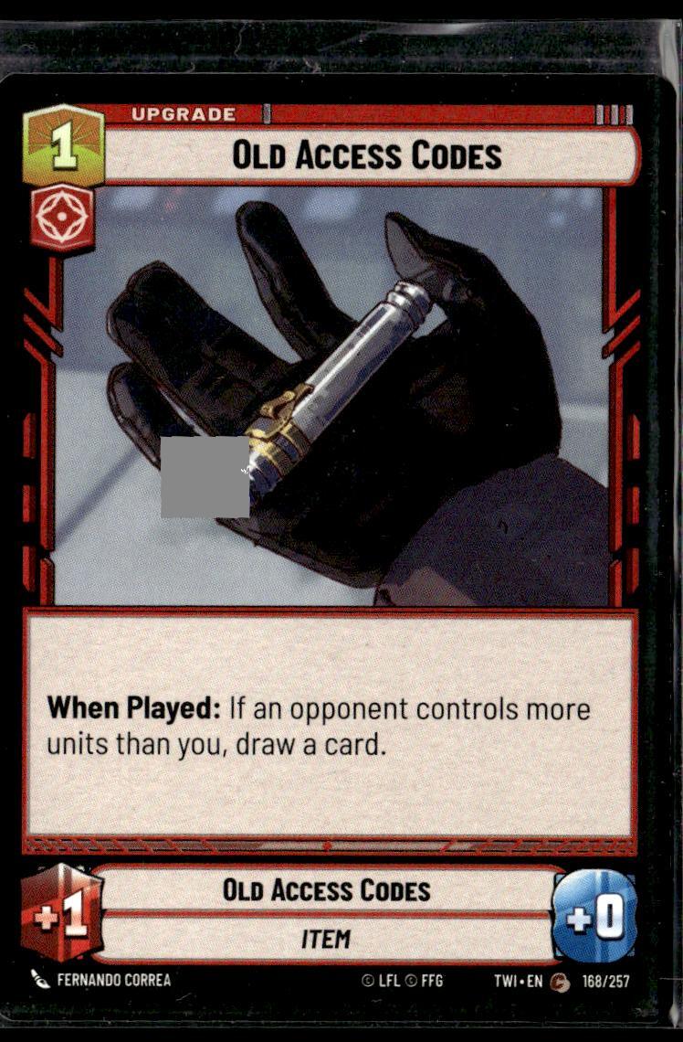 Star Wars Twilight of the Republic Old Access Codes JW