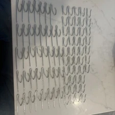 88 Vintage Drapery Hooks lot 40 2 3/4" -48 1 1/2" Single Prong Drapes Curtains