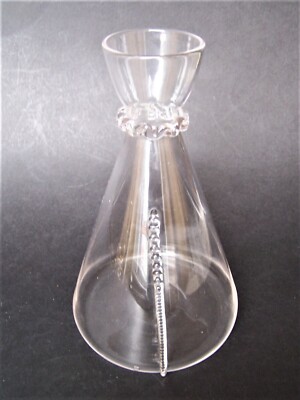 REDUZIERT! James Powell & Sons Whitefriars Lederflasche Glaskaraffe um 1880 7,25 Zoll
