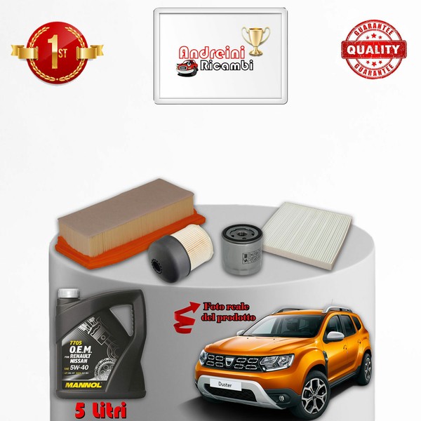 Set Service 4 Filter Und ÖL Dacia Duster II 1.5 DCI 80KW 109CV Von 2018->-image