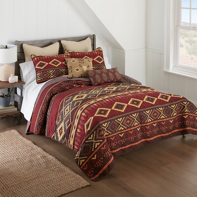 Donna Sharp Western Tapestry 3-Pc King Quilt Set Southwestern Wild West Cowboy