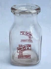 VAN DALSEM DAIRY FARM Grade A HALF PINT GLASS MILK Cream BOTTLE, Vintage 1940s