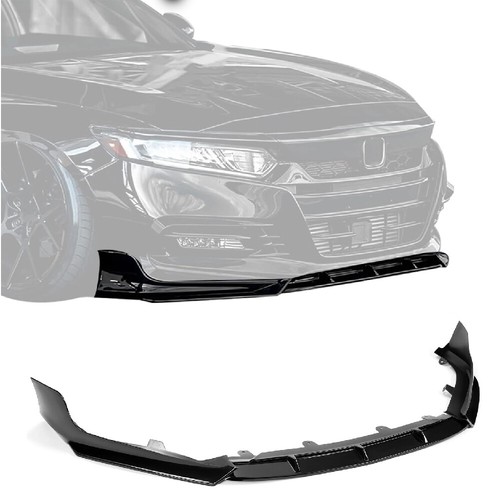 Gloss Black Front Bumper Lip Splitter Kit – Fits 2018-2020 Honda Accord 4Dr (3-Piece)