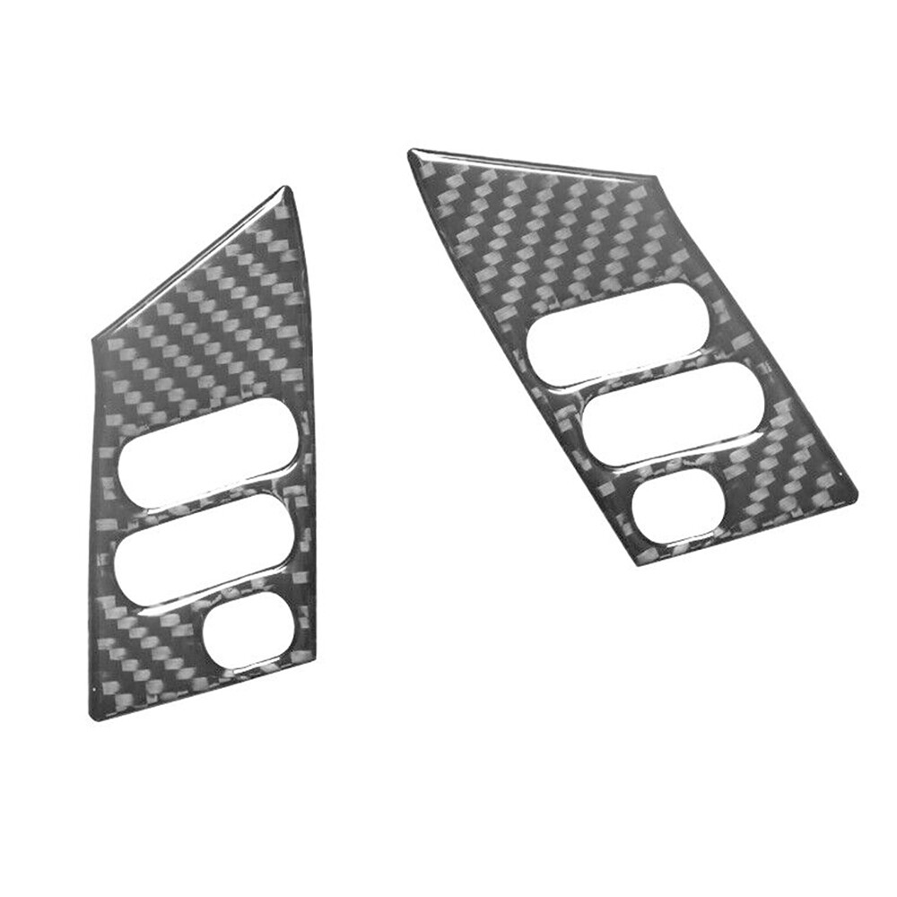 2Pcs For Lexus RX330 RX350 Carbon Fiber Steering Wheel Button Cover