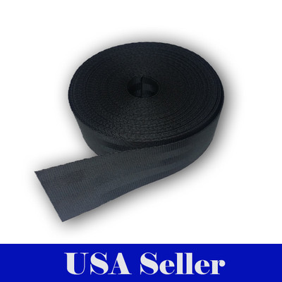 10 Yards 1.5'' Seat-belt Black Polyester Webbing Strap Repair 5 Panel 3000 lbs 