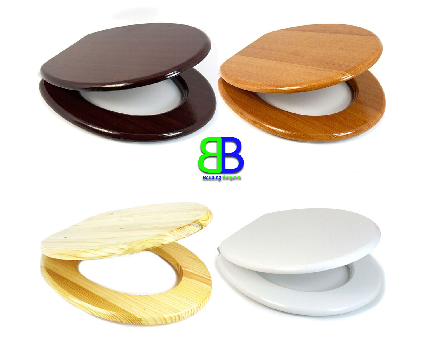 18" MDF UNIVERSAL BATHROOM WC UK TOILET SEAT EASY FIT FITTINGS STRONG