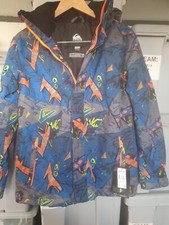 quiksilver ski snowboarding Winter jacket coat large/ 14 Women's Patterned Bnwt
