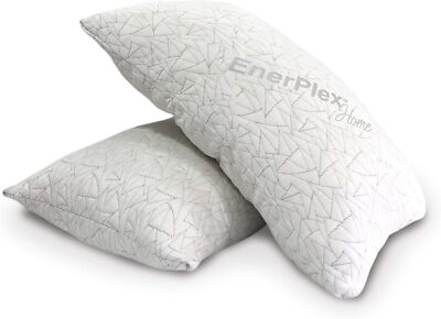 Memory Foam Pillows Queen Size Pack of 2 with Extra Foam and Removable Cover