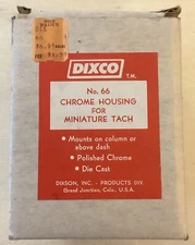 NOS Vintage DIXCO 66 Chrome Housing for Miniature Tachometer Rare In Box Rat Rod