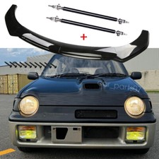 For Suzuki Alto Works RS/R Front Bumper Lip Splitter Spoiler + Strut Rods Black