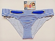 BIKINI BOTTOMS UK 8 Blue & White Kelly Brook at New Look BNWT NEW
