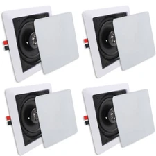 Herdio 5.25"Bluetooth Ceiling Speakers Flush Mount 4 Wall Mount Speakers amp Kit