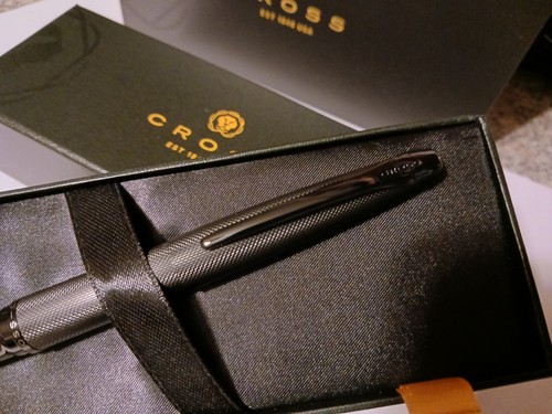 Cross ATX Fountain Pen Brushed BLACK PVD with Diamond Pattern New Doctor GIFT - Picture 5 of 6
