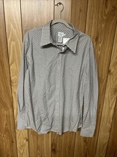 New Calvin Klein Men s Long Sleeve Dress Shirt Regular Fit V Stripe Gray Large