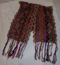 Multi-Color Long Scarf Soft Plush 90"x10" Zig Zag Chevron 