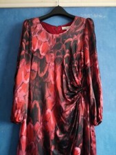 Damsel In A Dress Phase Eight 100% Silk Red Floral Rose Dress Size 10