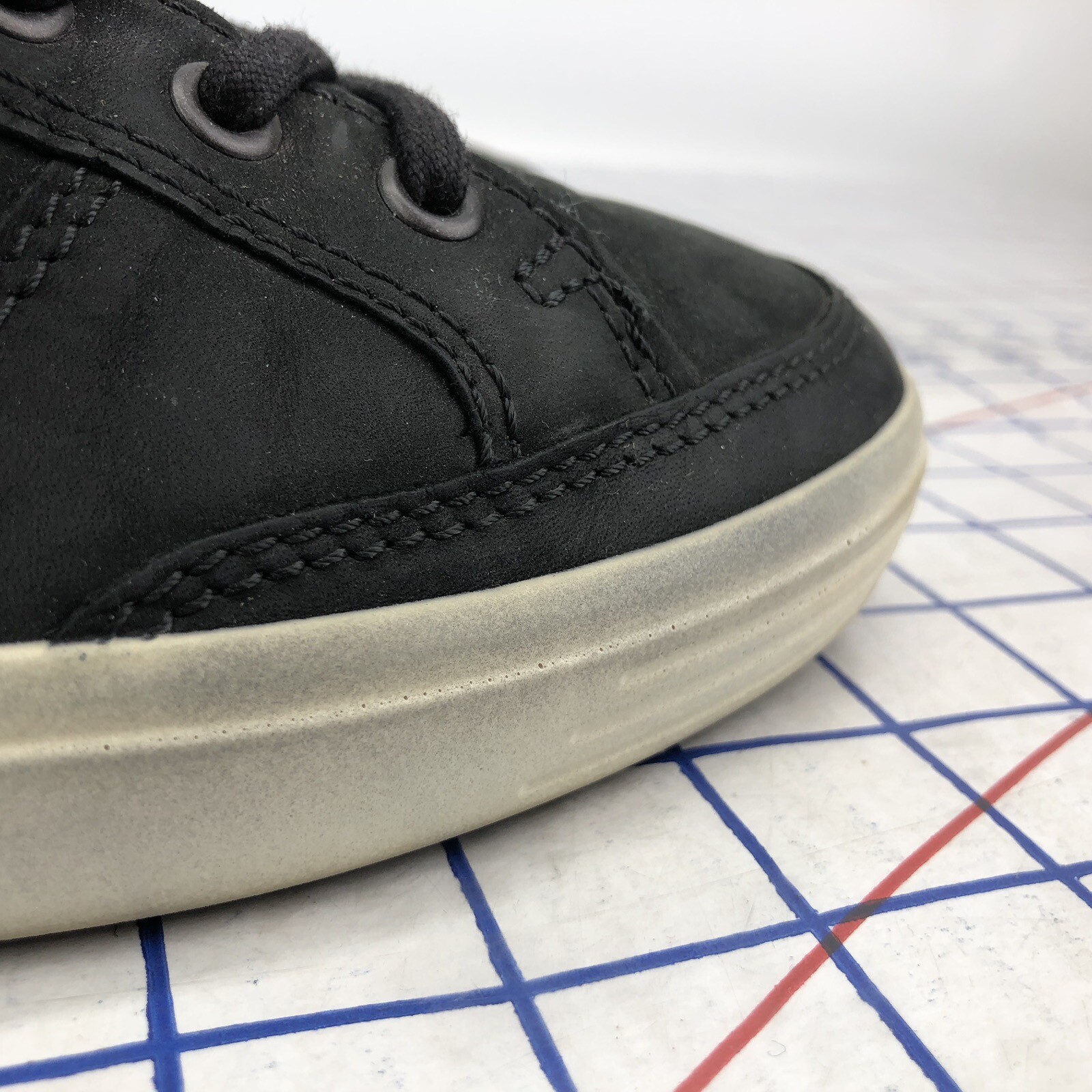 Ecco Womens Shoes Size 7 (41) Black Leather Lace Up Comfort Casual