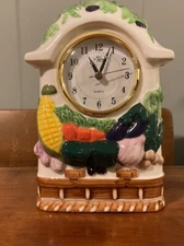 Working "K" Young Town Battery Operated Quartz Self Standing Fruit 9" Clock