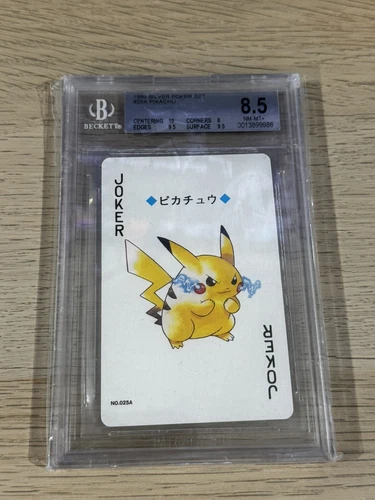 1999 Pokemon Silver Poker Set Pikachu BGS 8.5