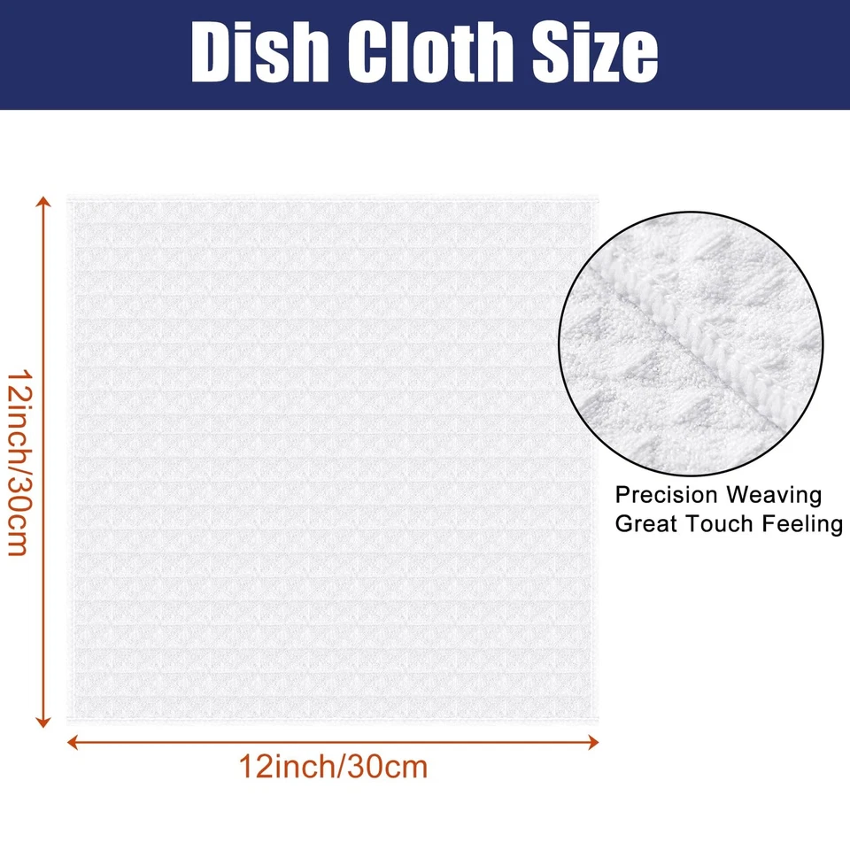 12x12 Inch Dish Cloths Microfiber Waffle Weave, Ultra Absorbent Kitchen Towels - Image 2 of 4