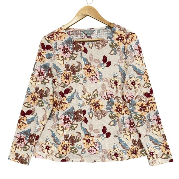 Suzanne Grae T-Shirt Womens S Multicolour Polyester Elastane Floral Long Sleeve