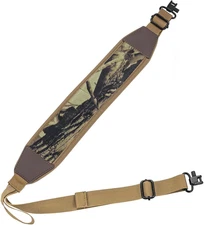 Neoprene Padded Two-Point Rifle Sling with Removable Swivels for Outdoor Use