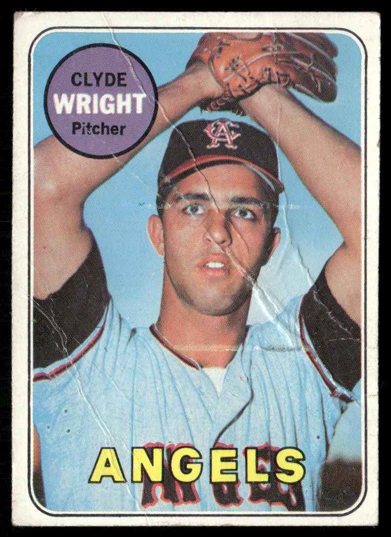 Clyde Wright 1969 Topps #583 RC California Angels Low Grade Creases