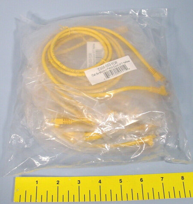 Lot of 10 Grandmax C350-003-YLW CAT5e RJ4 UTP 350MHz Ethernet Patch Cable; 3ft