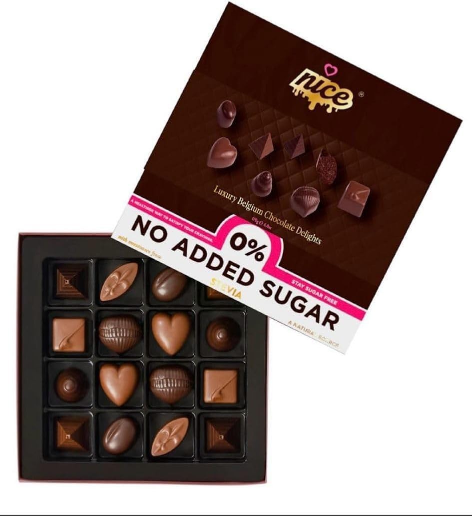 Nice Sugar free Luxury Belgium Chocolate with stevia Diabetic | Premium 1 Box