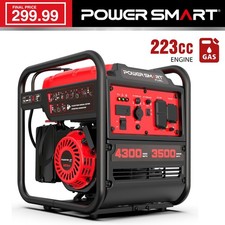 PowerSmart 4300W Portable Gas Inverter Generator, 223cc Engine, 6.5H Runtime