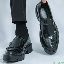 38-46 Mens Buckle Evening Party Formal Dress Business Casual Thicken Soled Shoes