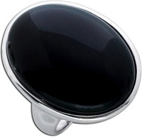 Onyx Ring Sterling Silber 925 Tiefschwarzer Edelstein 16