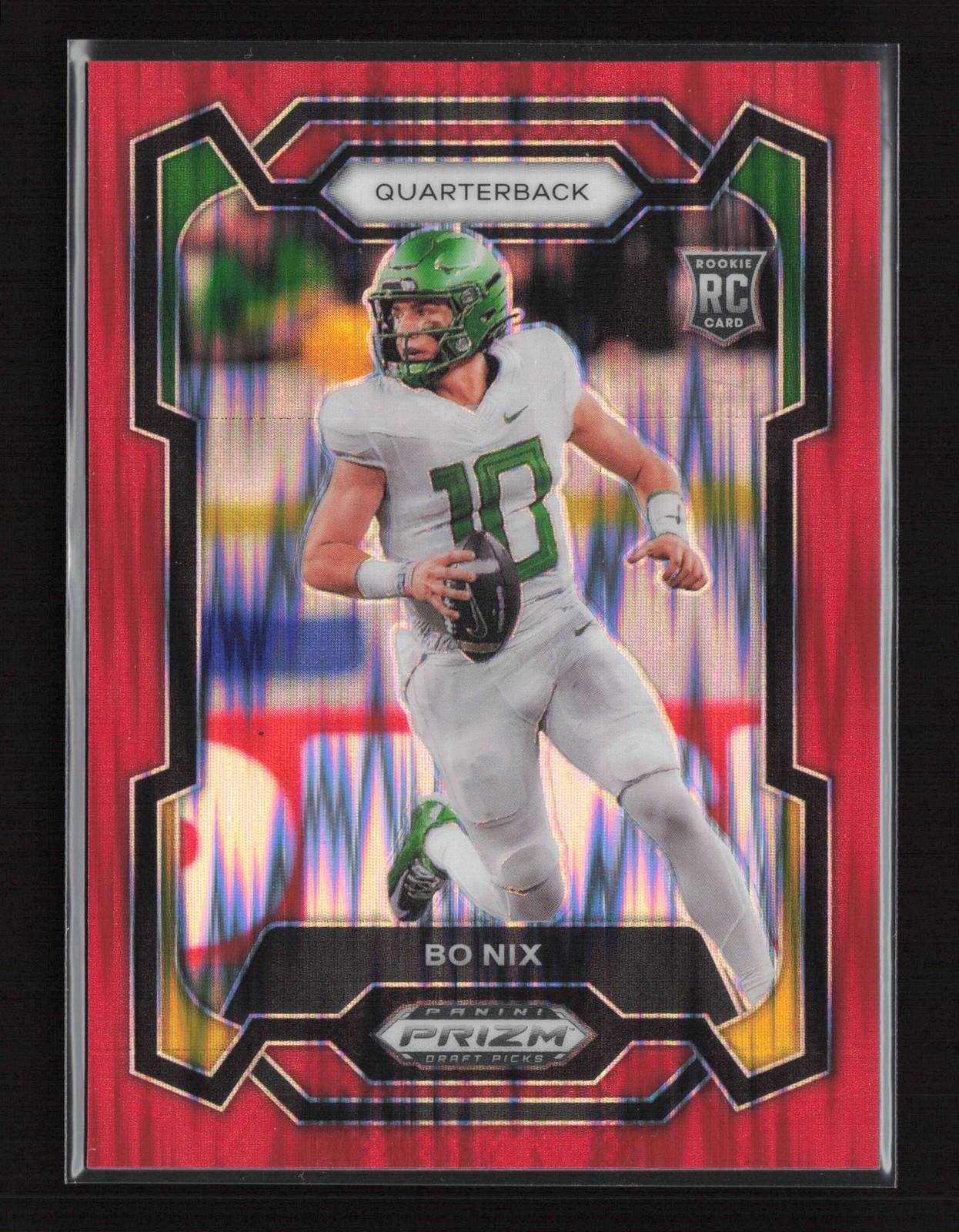 2024 Panini Prizm Draft Picks Bo Nix Red Flash /49 #105