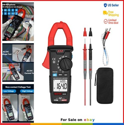 TRMS 6000 Counts Digital Clamp Meter Multimeter 600A Auto-Ranging Voltage Tester