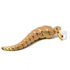 14k Yellow Gold Italian Horn Pendant