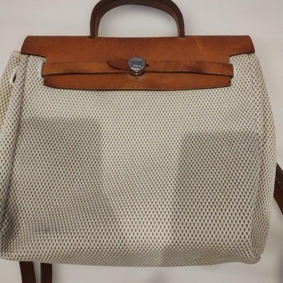 HERMES Herbag 2Way Handbag Backpack Ivory Light Brown  display picture 1