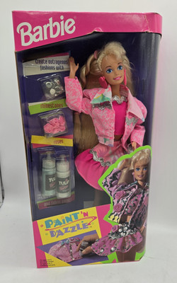 Vintage 1993 Barbie Paint'N Dazzle Doll Cool Creations Blonde Mattel #10039