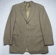 Ermenegildo Zegna Wool Blazer Sport Coat Brown Jacket Mens Size 44L